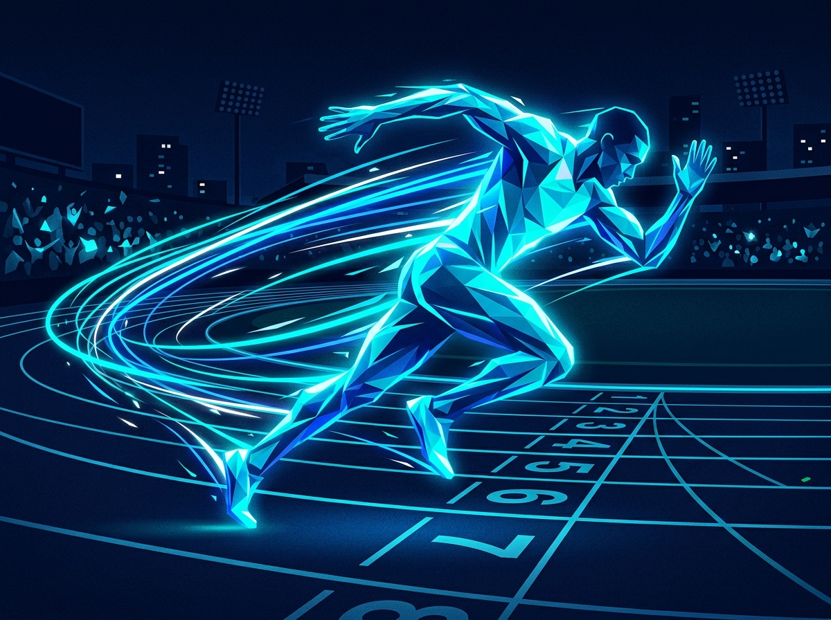Olympic Track and Field Sprinter in Motion